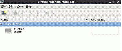 图 6. virt-manager 管理迁移后的 RHEL5.5 虚拟机